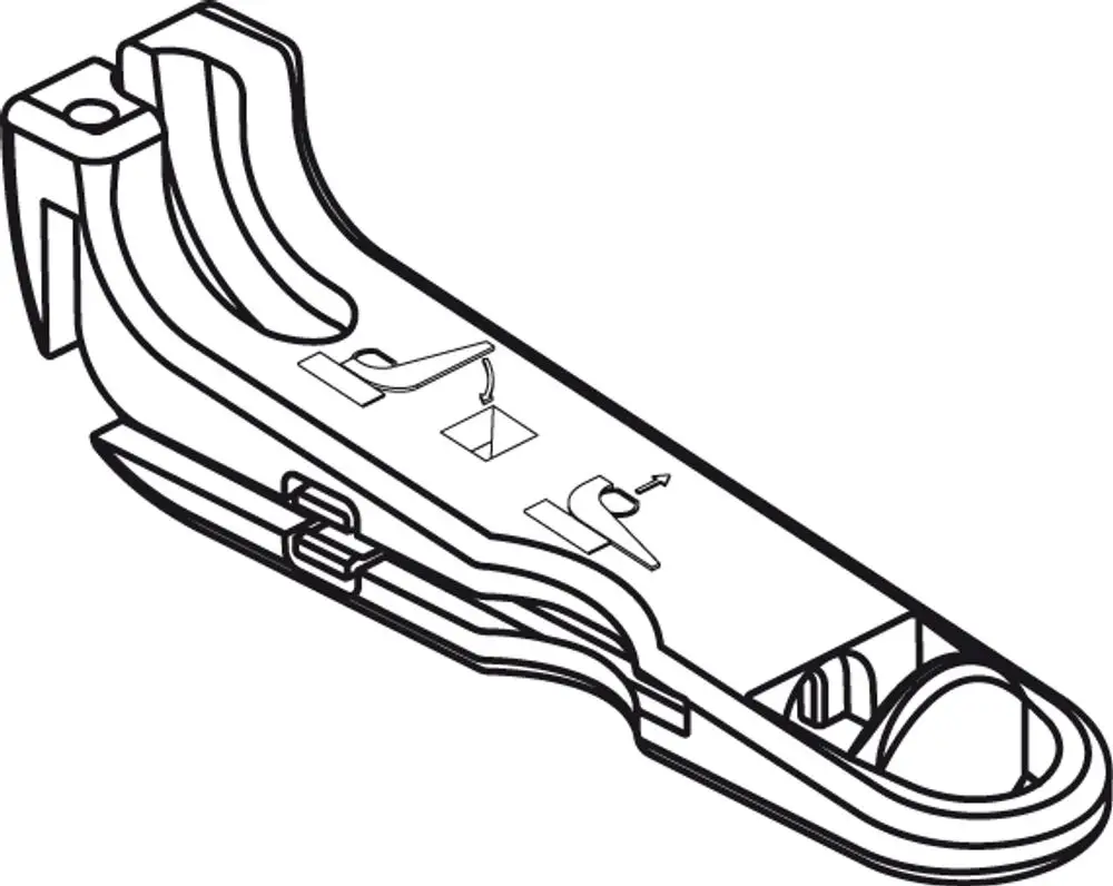 Hebelgriff für Desinfektion von Ideal Standard, auf einem weißen Hintergrund dargestellt. Das Produkt hat eine klare Form und Funktionselemente wie einen Austragsmechanismus.
